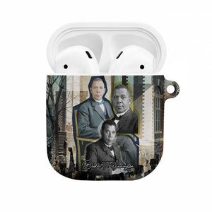 Booker T. Washington AirPods Case Historic Portrait Collage Civil Rights Legacy Educational Pioneer Design - African Pride