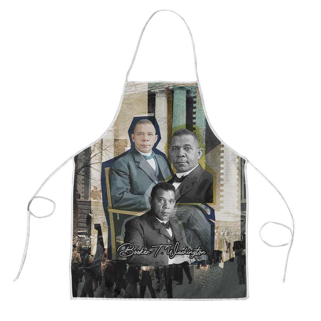 Booker T. Washington Apron Historic Portrait Collage Civil Rights Legacy Educational Pioneer Design - African Pride