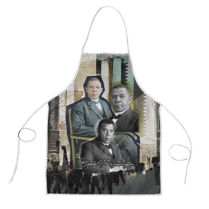 Booker T. Washington Apron Historic Portrait Collage Civil Rights Legacy Educational Pioneer Design - African Pride