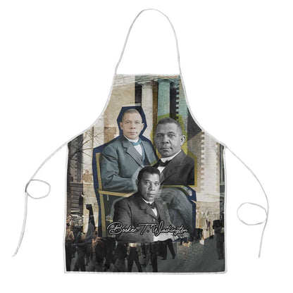 Booker T. Washington Apron Historic Portrait Collage Civil Rights Legacy Educational Pioneer Design - African Pride