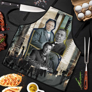 Booker T. Washington Apron Historic Portrait Collage Civil Rights Legacy Educational Pioneer Design - African Pride