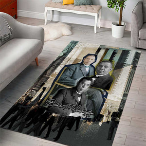 Booker T. Washington Area Rug Historic Portrait Collage Civil Rights Legacy Educational Pioneer Design - African Pride