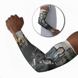 Booker T. Washington Arm Sleeves Historic Portrait Collage Civil Rights Legacy Educational Pioneer Design - African Pride