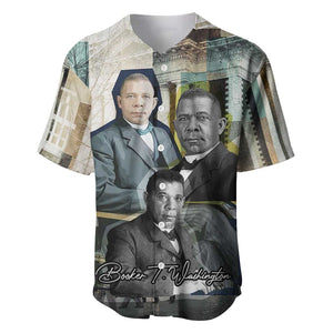 Booker T. Washington Baseball Jersey Historic Portrait Collage Civil Rights Legacy Educational Pioneer Design TS04