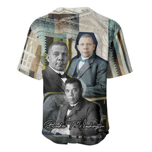Booker T. Washington Baseball Jersey Historic Portrait Collage Civil Rights Legacy Educational Pioneer Design TS04