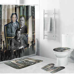 Booker T. Washington Bathroom Set Historic Portrait Collage Civil Rights Legacy Educational Pioneer Design - African Pride
