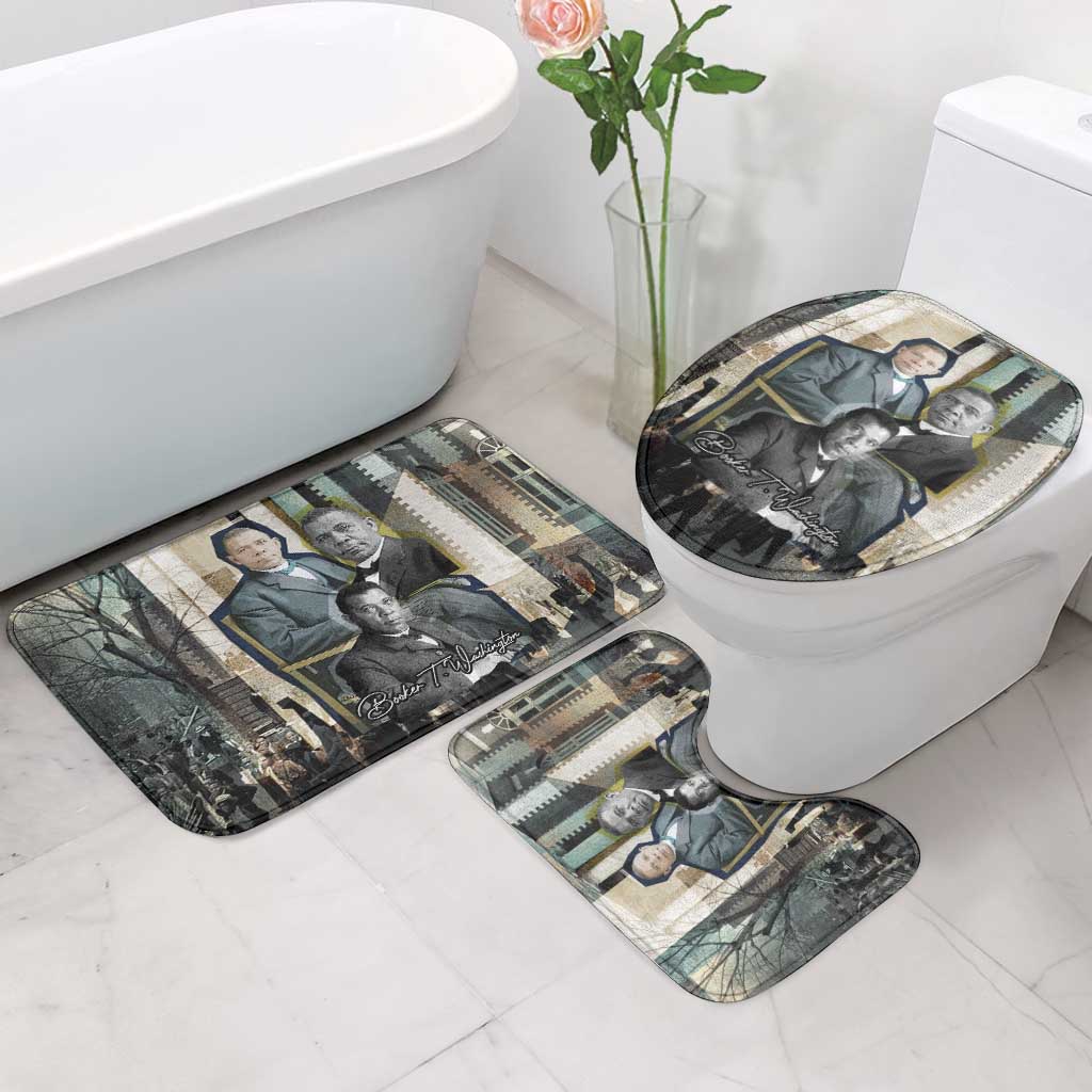Booker T. Washington Bathroom Set Historic Portrait Collage Civil Rights Legacy Educational Pioneer Design - African Pride