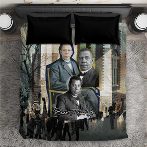 Booker T. Washington Bedding Set Historic Portrait Collage Civil Rights Legacy Educational Pioneer Design - African Pride