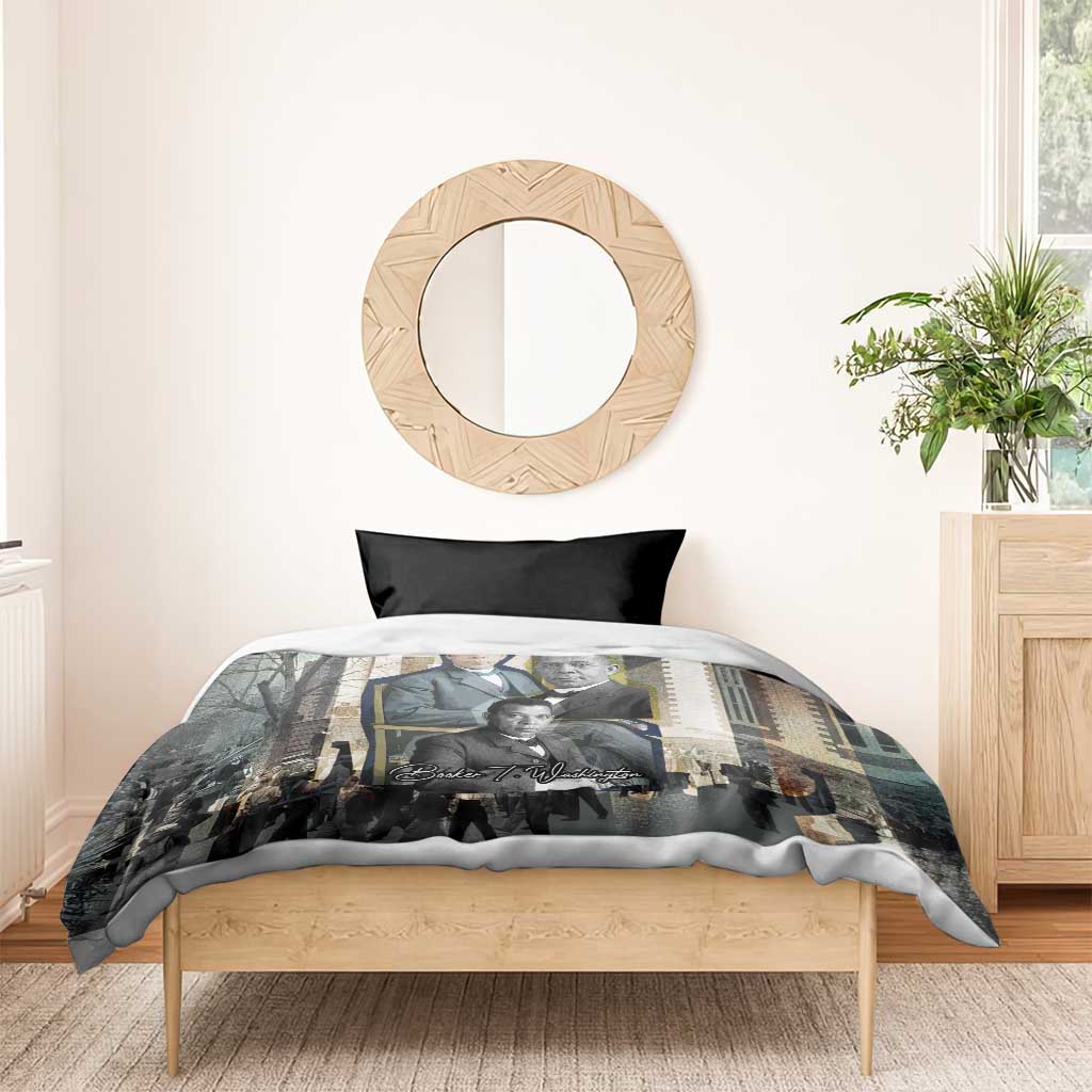 Booker T. Washington Bedding Set Historic Portrait Collage Civil Rights Legacy Educational Pioneer Design - African Pride