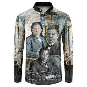 Booker T. Washington Button Sweatshirt Historic Portrait Collage Civil Rights Legacy Educational Pioneer Design
