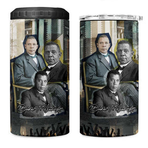Booker T. Washington 4 in 1 Can Cooler Tumbler Historic Portrait Collage Civil Rights Legacy Educational Pioneer Design - African Pride