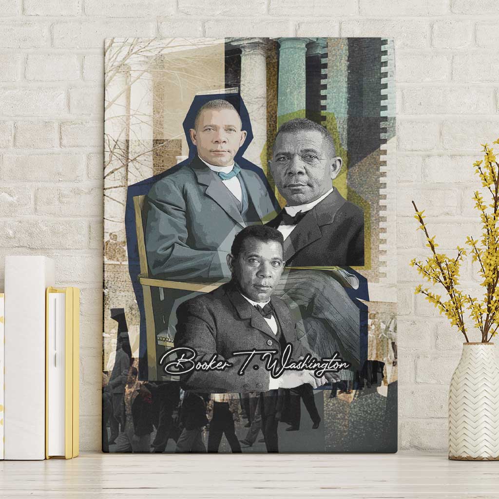 Booker T. Washington Canvas Wall Art Historic Portrait Collage Civil Rights Legacy Educational Pioneer Design - African Pride