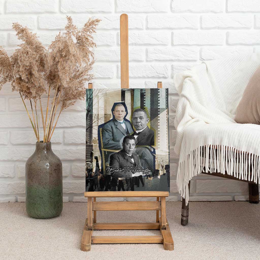 Booker T. Washington Canvas Wall Art Historic Portrait Collage Civil Rights Legacy Educational Pioneer Design - African Pride