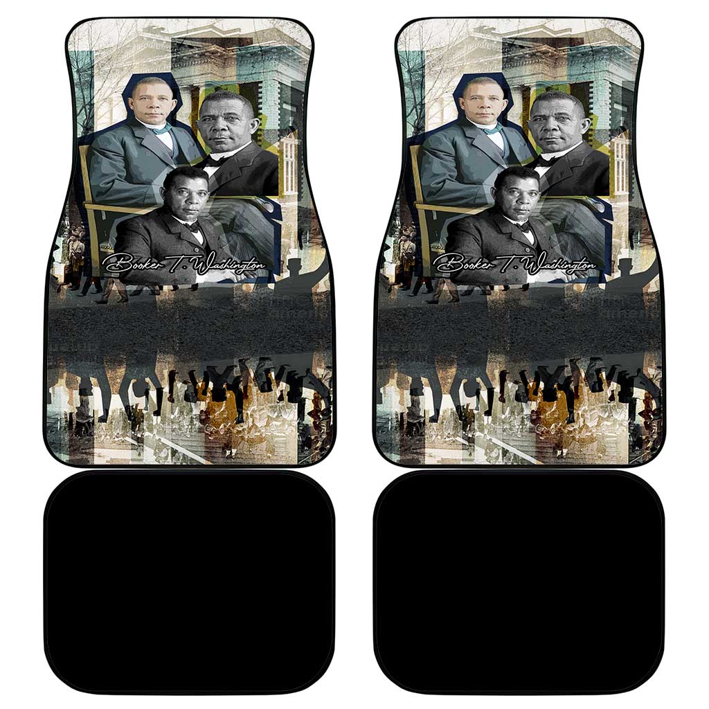 Booker T. Washington Car Mats Historic Portrait Collage Civil Rights Legacy Educational Pioneer Design - African Pride
