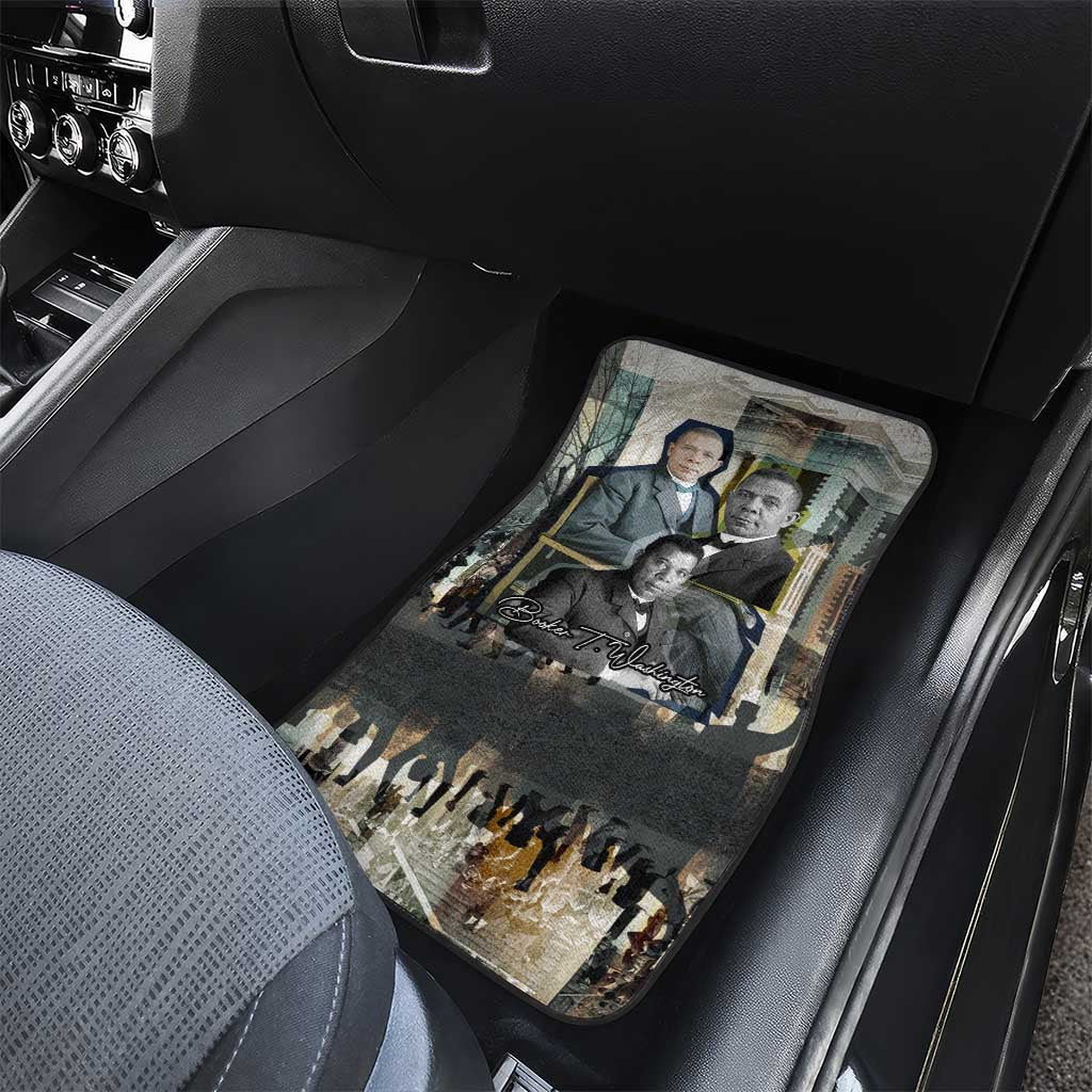 Booker T. Washington Car Mats Historic Portrait Collage Civil Rights Legacy Educational Pioneer Design - African Pride