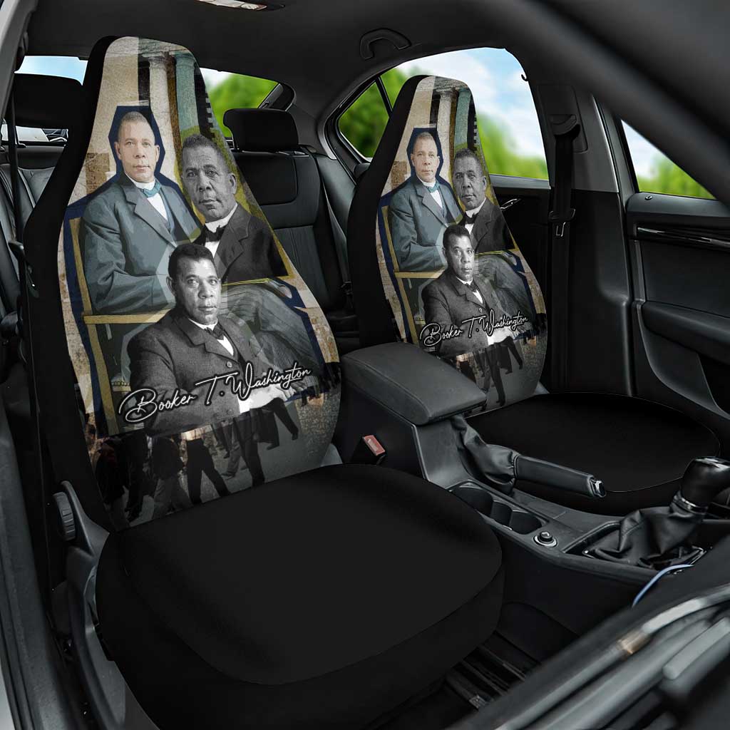 Booker T. Washington Car Seat Cover Historic Portrait Collage Civil Rights Legacy Educational Pioneer Design - African Pride