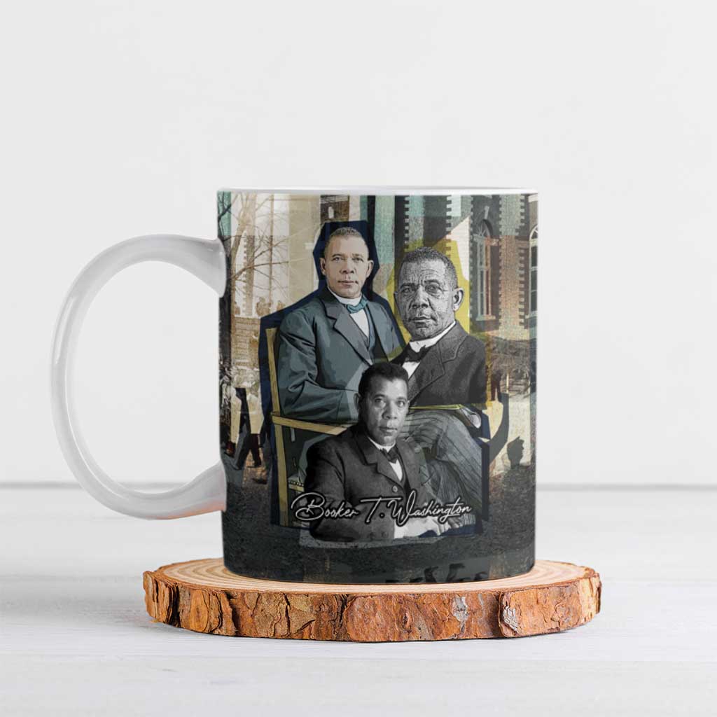 Booker T. Washington Ceramic Mug Historic Portrait Collage Civil Rights Legacy Educational Pioneer Design - African Pride