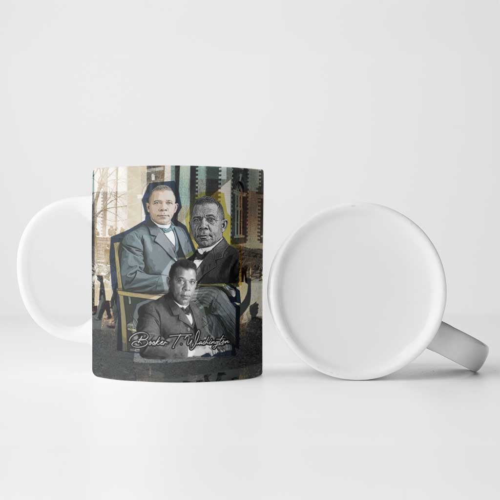 Booker T. Washington Ceramic Mug Historic Portrait Collage Civil Rights Legacy Educational Pioneer Design - African Pride
