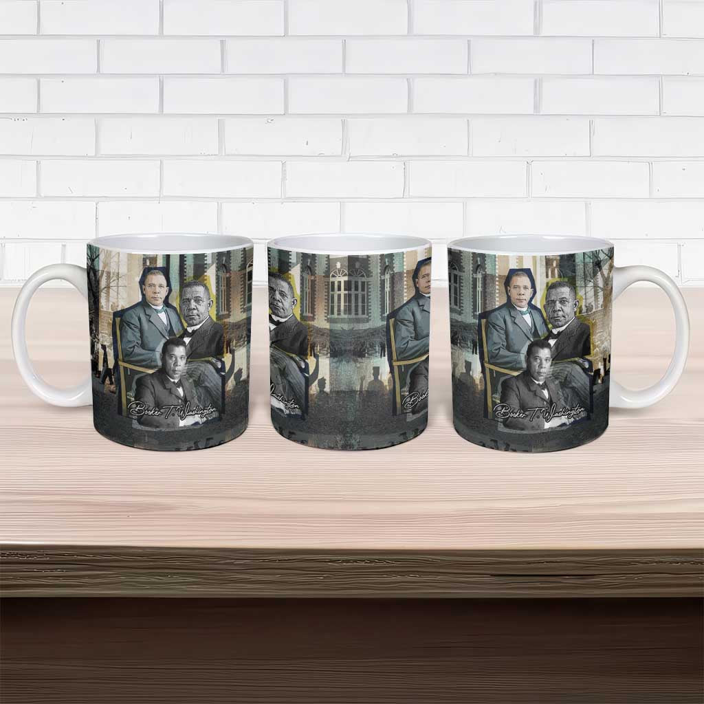 Booker T. Washington Ceramic Mug Historic Portrait Collage Civil Rights Legacy Educational Pioneer Design - African Pride