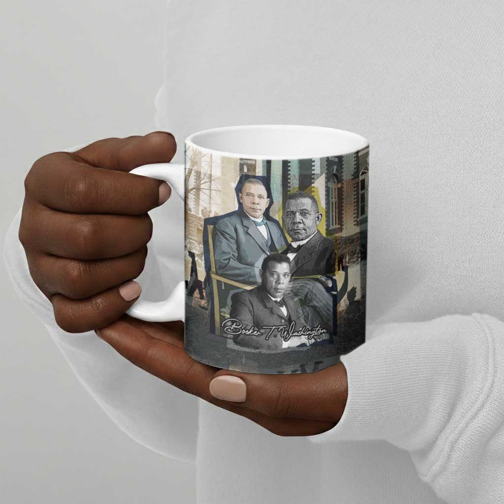 Booker T. Washington Ceramic Mug Historic Portrait Collage Civil Rights Legacy Educational Pioneer Design - African Pride
