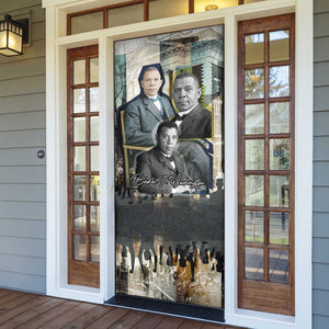 Booker T. Washington Door Cover Historic Portrait Collage Civil Rights Legacy Educational Pioneer Design - African Pride