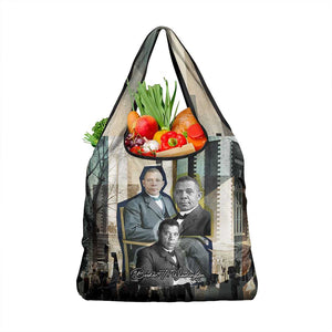 Booker T. Washington Grocery Bag Historic Portrait Collage Civil Rights Legacy Educational Pioneer Design - African Pride