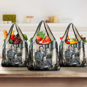 Booker T. Washington Grocery Bag Historic Portrait Collage Civil Rights Legacy Educational Pioneer Design - African Pride