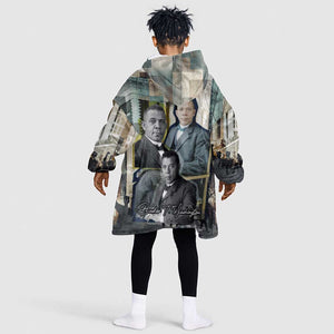 Booker T. Washington Kid Wearable Blanket Hoodie Historic Portrait Collage Civil Rights Legacy Educational Pioneer Design - African Pride