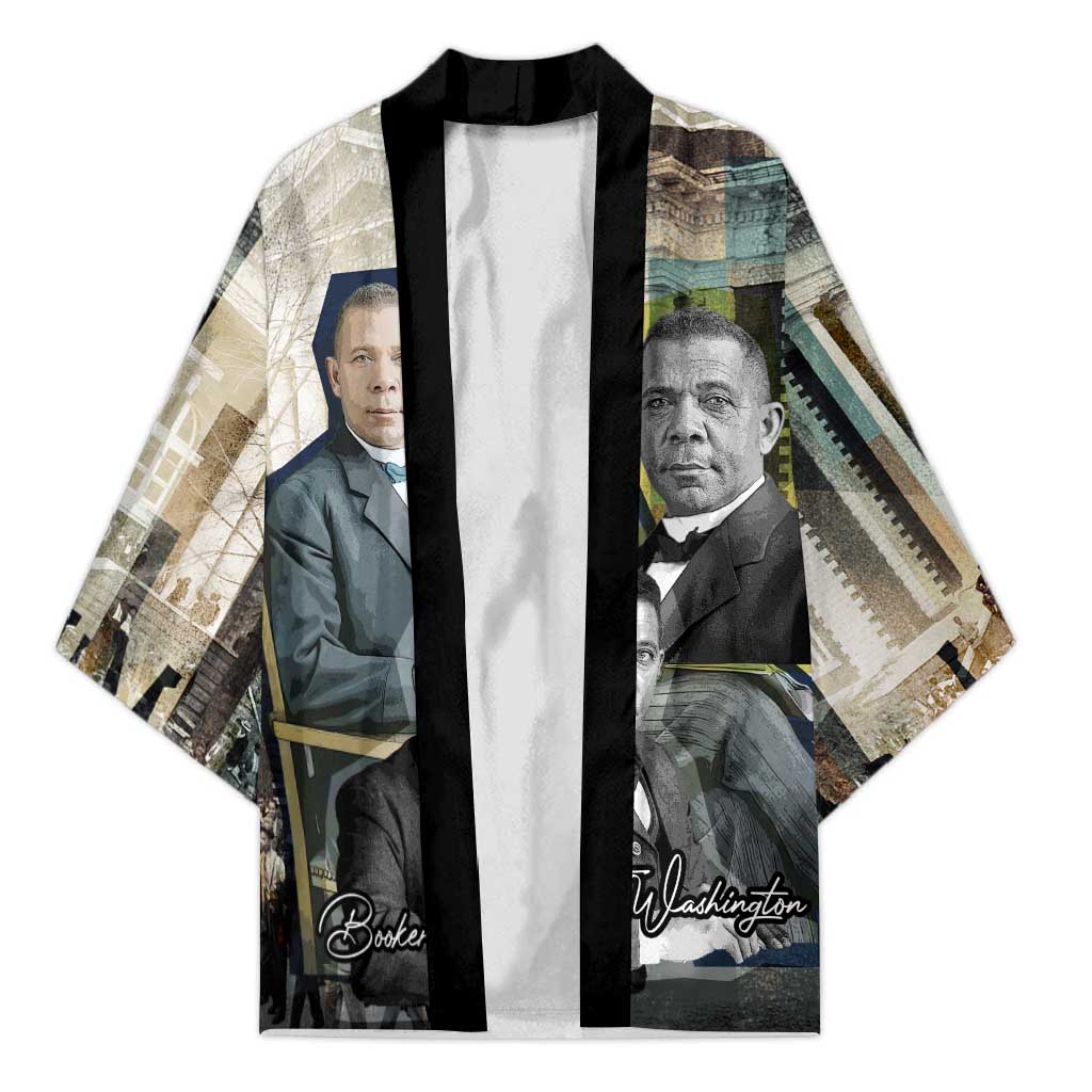 Booker T. Washington Kimono Historic Portrait Collage Civil Rights Legacy Educational Pioneer Design - African Pride