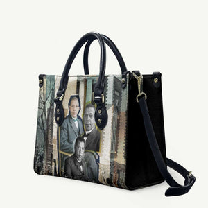 Booker T. Washington Leather Bag Historic Portrait Collage Civil Rights Legacy Educational Pioneer Design - African Pride