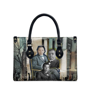 Booker T. Washington Leather Bag Historic Portrait Collage Civil Rights Legacy Educational Pioneer Design - African Pride