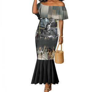 Booker T. Washington Mermaid Dress Historic Portrait Collage Civil Rights Legacy Educational Pioneer Design TS04