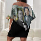 Booker T. Washington Off Shoulder Short Dress Historic Portrait Collage Civil Rights Legacy Educational Pioneer Design - African Pride
