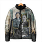 Booker T. Washington Padded Jacket Historic Portrait Collage Civil Rights Legacy Educational Pioneer Design - African Pride