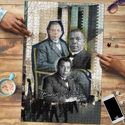 Booker T. Washington Puzzle Historic Portrait Collage Civil Rights Legacy Educational Pioneer Design - African Pride