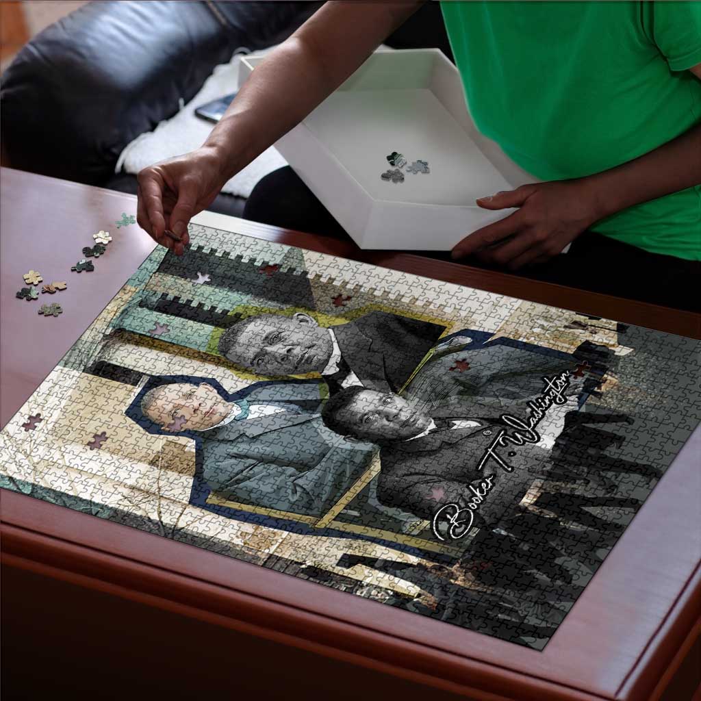 Booker T. Washington Puzzle Historic Portrait Collage Civil Rights Legacy Educational Pioneer Design - African Pride