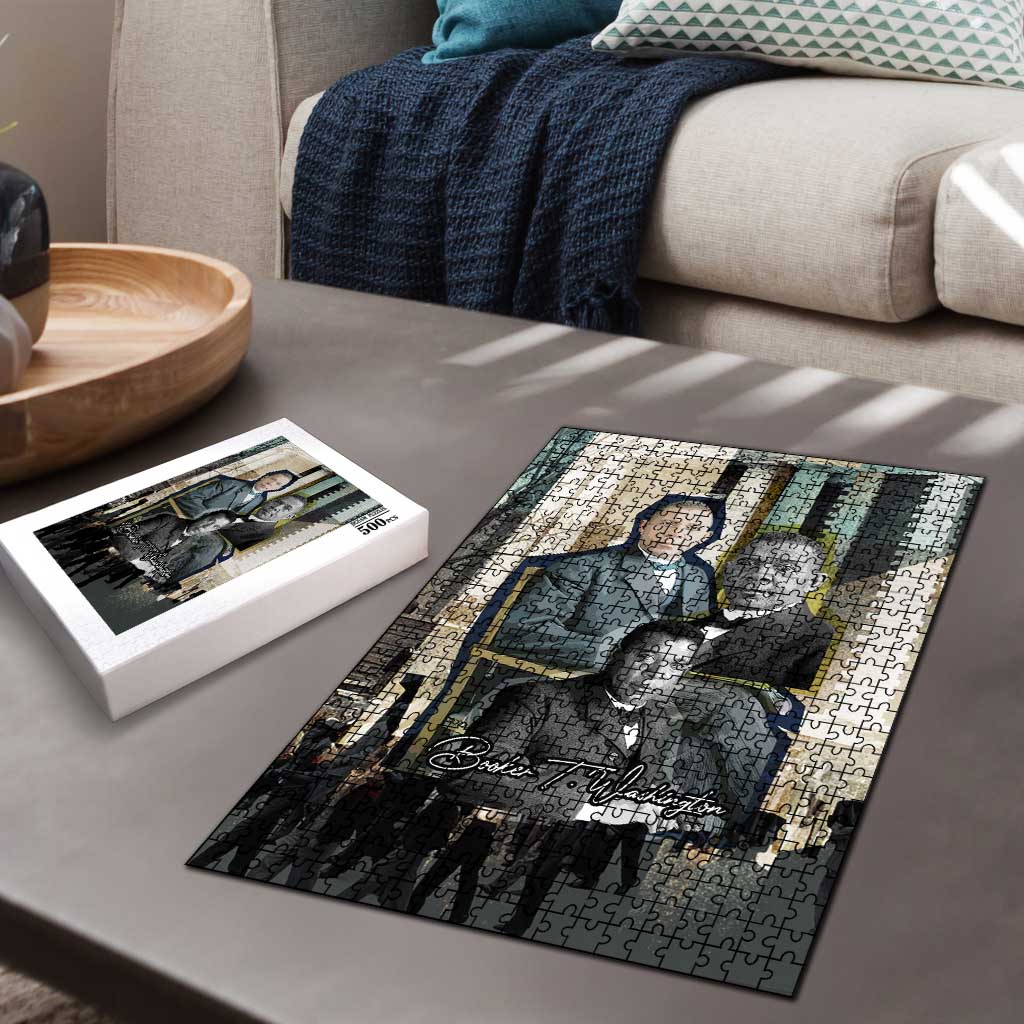 Booker T. Washington Puzzle Historic Portrait Collage Civil Rights Legacy Educational Pioneer Design - African Pride
