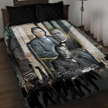 Booker T. Washington Quilt Bed Set Historic Portrait Collage Civil Rights Legacy Educational Pioneer Design - African Pride