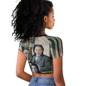 Booker T. Washington Raglan Cropped T shirt Historic Portrait Collage Civil Rights Legacy Educational Pioneer Design TS04