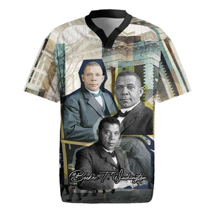 Booker T. Washington Rugby Jersey Historic Portrait Collage Civil Rights Legacy Educational Pioneer Design TS04