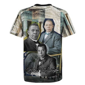Booker T. Washington Rugby Jersey Historic Portrait Collage Civil Rights Legacy Educational Pioneer Design TS04