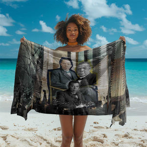 Booker T. Washington Sarong Historic Portrait Collage Civil Rights Legacy Educational Pioneer Design - African Pride