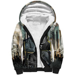 Booker T. Washington Sherpa Hoodie Historic Portrait Collage Civil Rights Legacy Educational Pioneer Design - African Pride