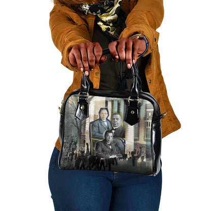 Booker T. Washington Shoulder Handbag Historic Portrait Collage Civil Rights Legacy Educational Pioneer Design - African Pride