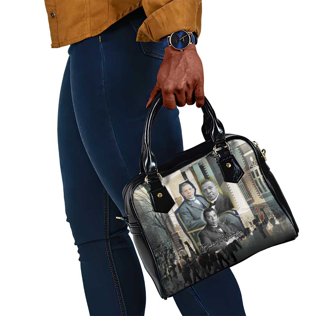 Booker T. Washington Shoulder Handbag Historic Portrait Collage Civil Rights Legacy Educational Pioneer Design - African Pride