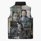 Booker T. Washington Sleeveless Puffer Jacket Historic Portrait Collage Civil Rights Legacy Educational Pioneer Design - African Pride