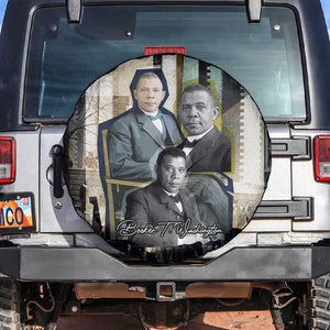 Booker T. Washington Spare Tire Cover Historic Portrait Collage Civil Rights Legacy Educational Pioneer Design - African Pride