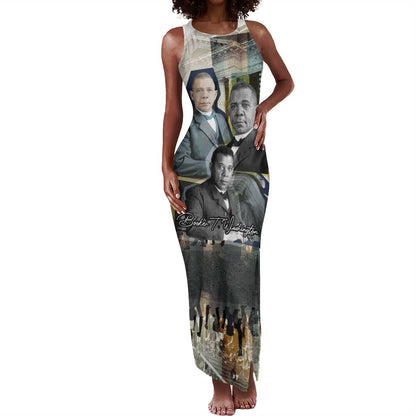 Booker T. Washington Tank Maxi Dress Historic Portrait Collage Civil Rights Legacy Educational Pioneer Design - African Pride