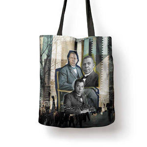 Booker T. Washington Tote Bag Historic Portrait Collage Civil Rights Legacy Educational Pioneer Design - African Pride