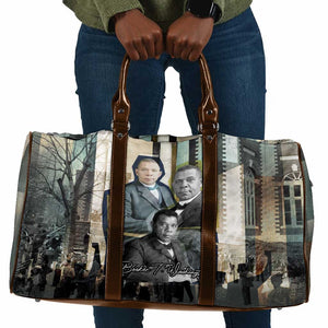 Booker T. Washington Travel Bag Historic Portrait Collage Civil Rights Legacy Educational Pioneer Design - African Pride